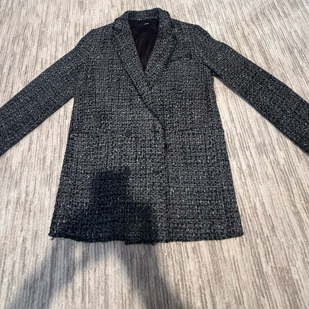 Theory Black and White Tweed Blazer - Picture 4 of 7
